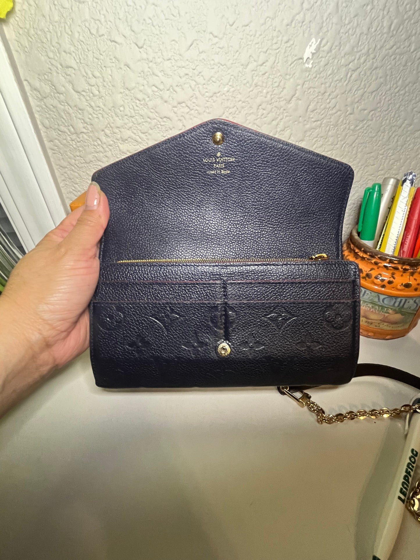 Sarah Monogram Empreinte Leather Wallet