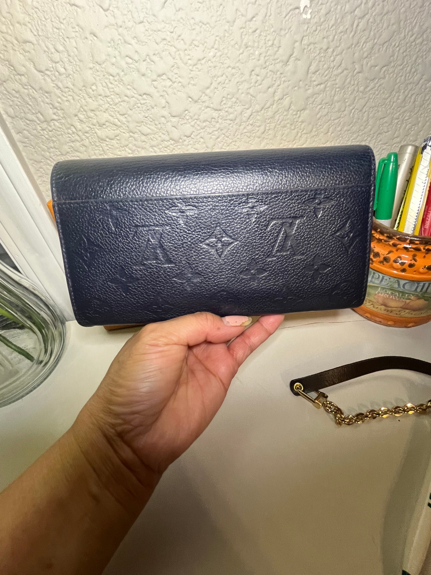 Sarah Monogram Empreinte Leather Wallet